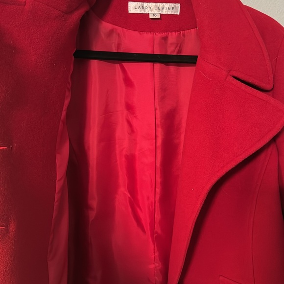 Red wool peacoat, size 10, NWOT - Picture 4 of 5